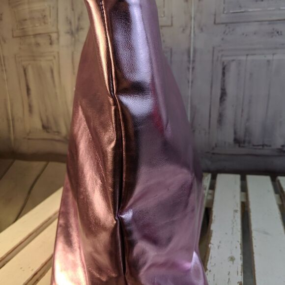 Pink Metallic beach tote bag handbag shoulder girl - Picture 3 of 7